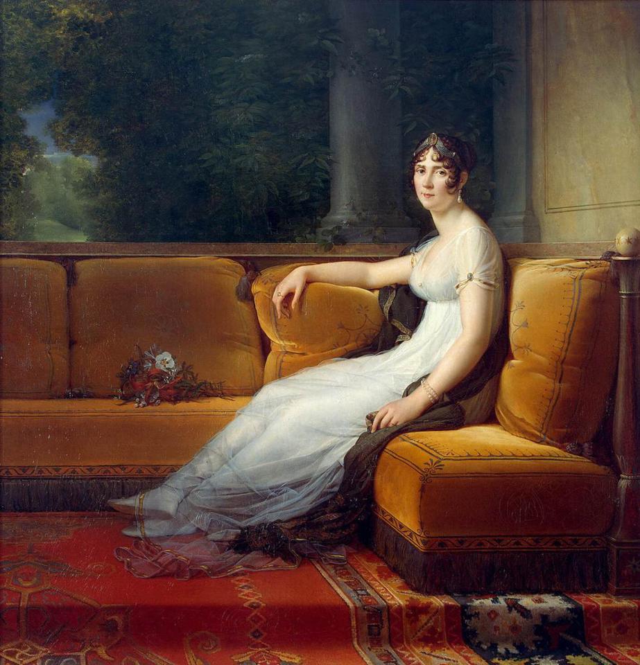 Tableau de François Gérard : l'impératrice Joséphine de Beauharnais assise sur un canapé